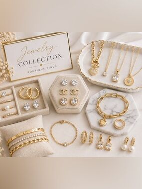Gold-Plated Multi-Piece Women’s Jewelry Set - Elegant Sparkle